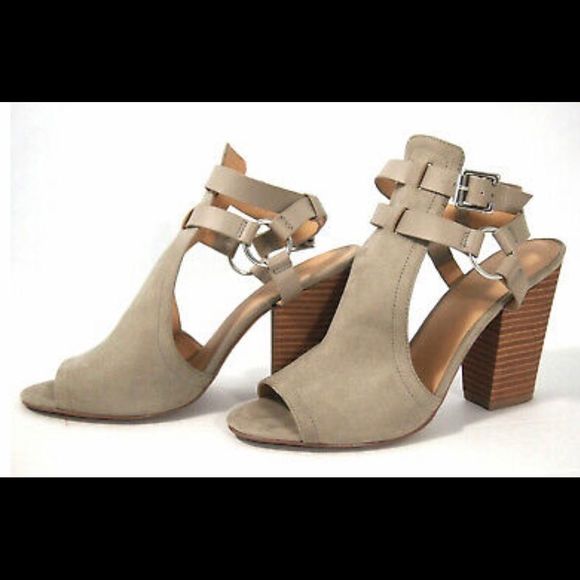 Joe’s jeans Ingrid block heel beige suede bootie sandals 6.5 free with bundle - Picture 2 of 6